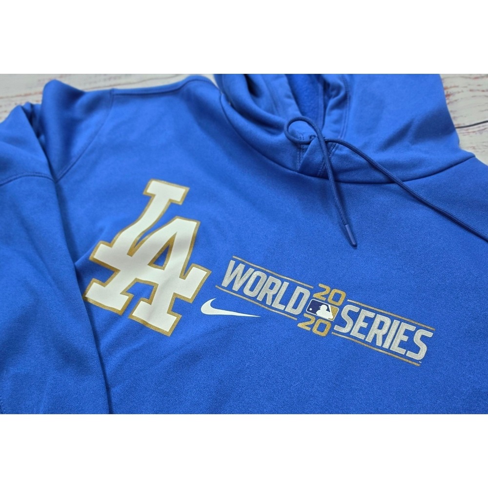 Nike Hoodie Mens XXL Blue Good LA Dodgers 2020 World Series Dri-FIT Sweatshirt